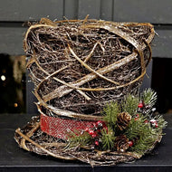 Glitter Rattan Top Hat Decor