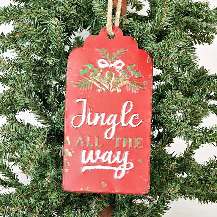 Metal Tag Ornament - Jungle Red