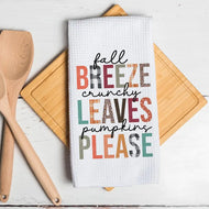 Fall Breeze Crunchy Leaves Pumpkins Please Towel